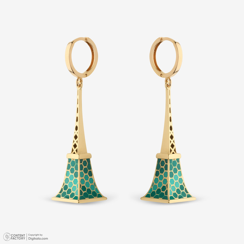 گوشواره حلقه‌ای طلا 18 عیار زنانه گلدم مدل E255016