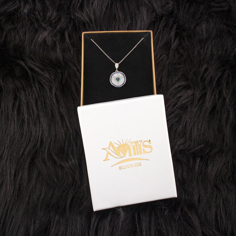 گردنبند نقره زنانه مدل چشم نظر AMT-M134
