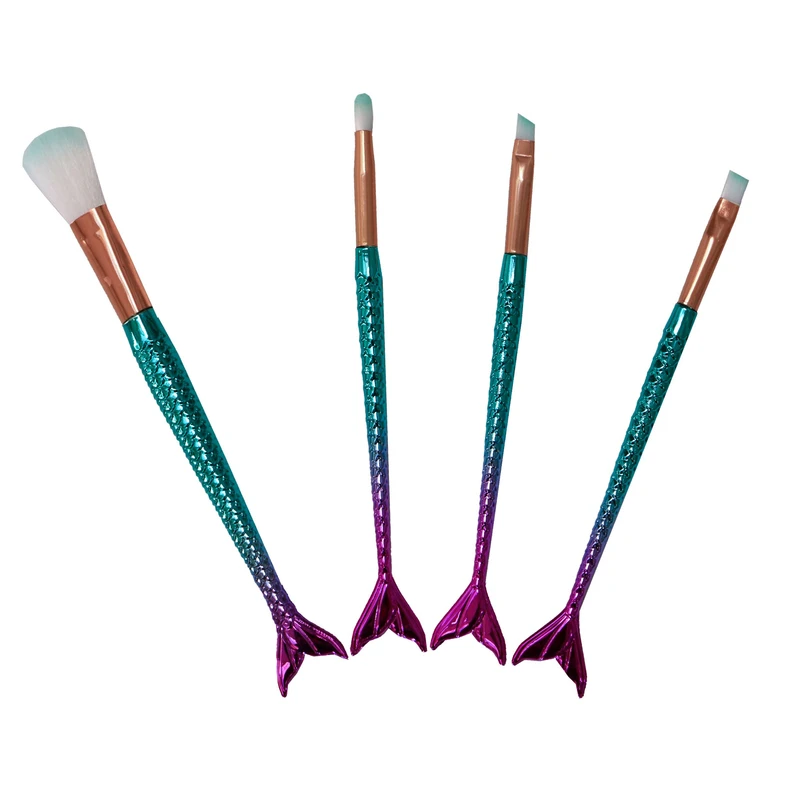 ست برس آرایشی مدل 10100082 طرح ماهی بسته 4 عددی