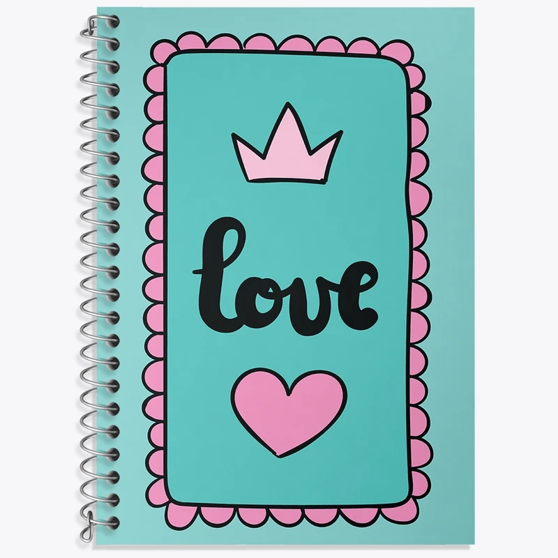 دفتر زبان 50 برگ خندالو مدل دو خط طرح Love کد N350