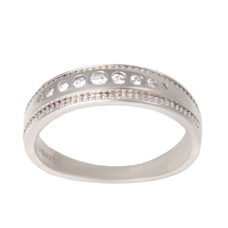 انگشتر نقره زنانه مدل آبکاری رادیوم AWR_815