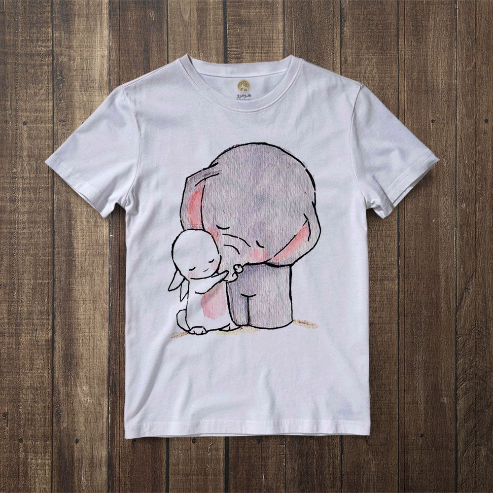 تی شرت آستین کوتاه زنانه هومرو مدل TW056 طرح فیل -  - 3