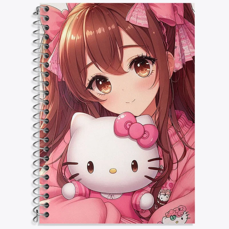 دفتر زبان 50 برگ خندالو مدل سه خط طرح هلو کیتی (Hello Kitty) کد N1997
