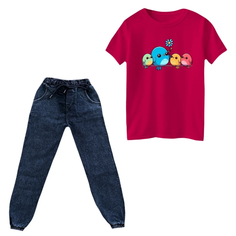 ست تی‌شرت و شلوار پسرانه مدل جوجه ها