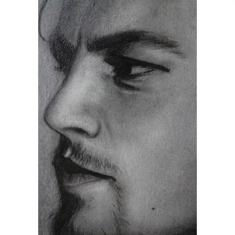 نقاشی سیاه قلم مدل لئوناردو دیکاپریو کد 01
