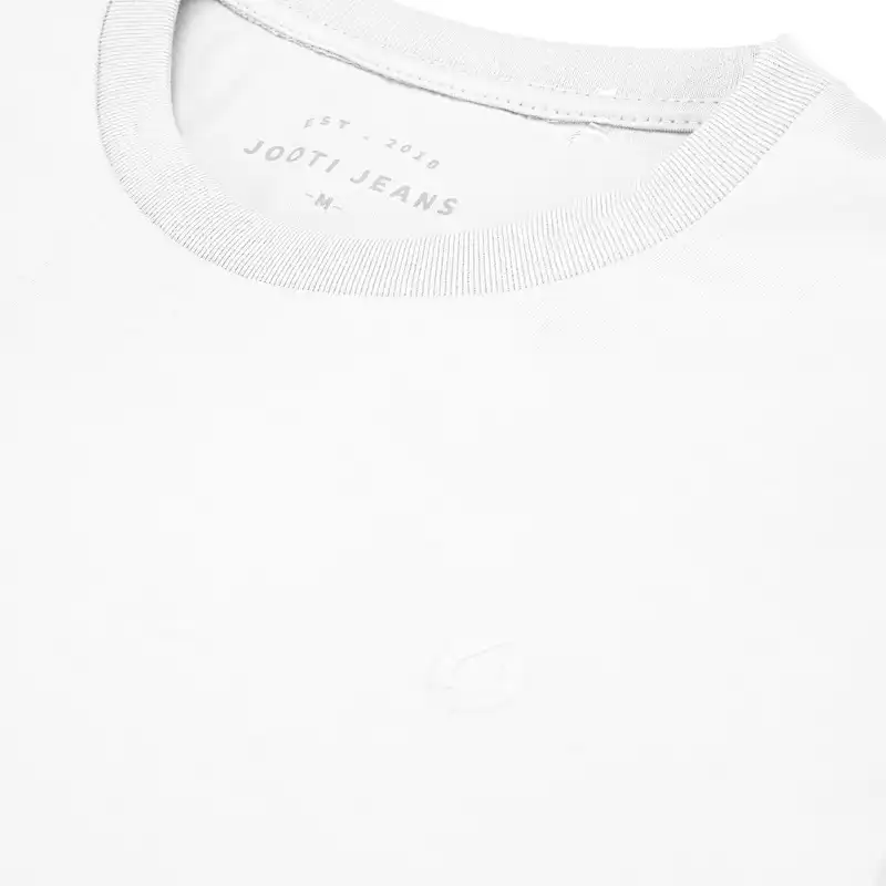 تی شرت آستین کوتاه مردانه جوتی جینز مدل یقه گرد کد 1551204 رنگ سفید