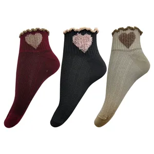 جوراب زنانه تن پوش هنگامه مدل قلب موهری  BZRK بسته 3 عددی