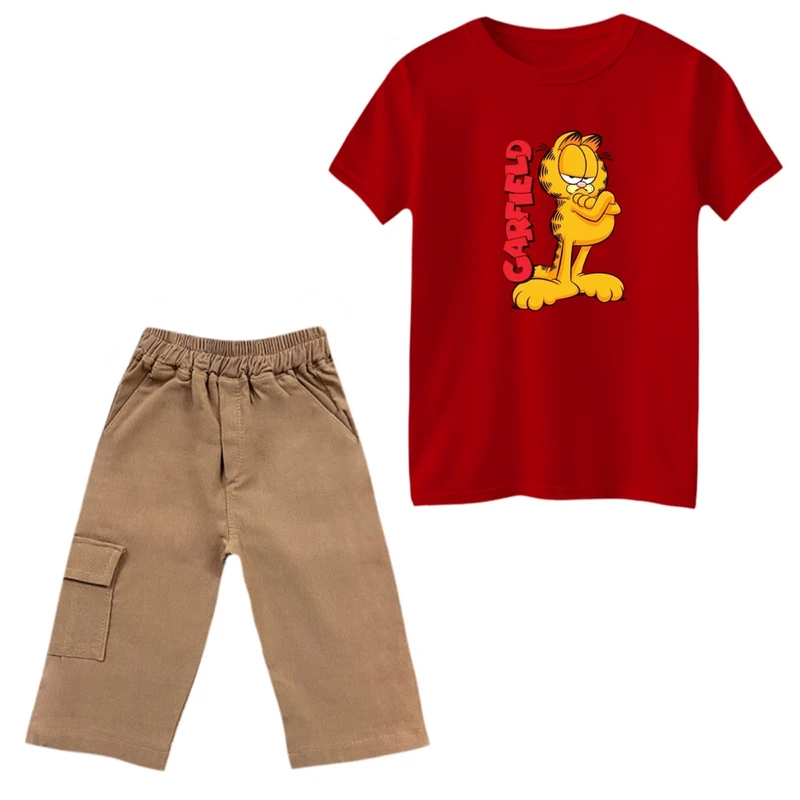ست تی‌شرت و شلوارک پسرانه مدل گارفیلد کد 4