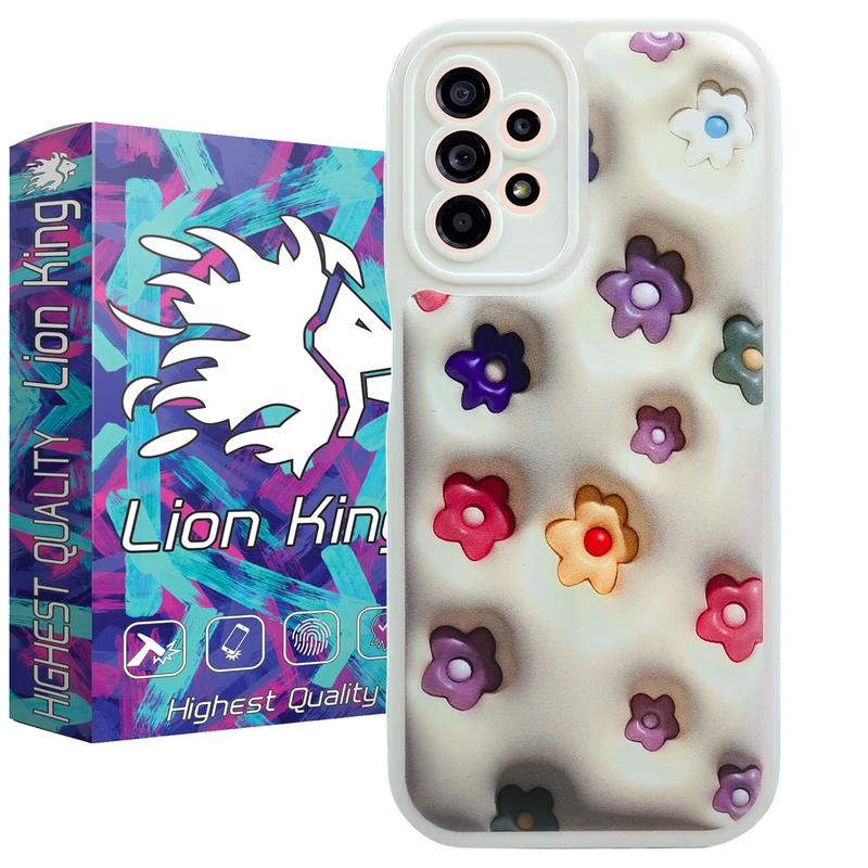 کاور لاین کینگ مدل گل غیربرجسته مناسب برای گوشی موبایل سامسونگ Galaxy A13 4G