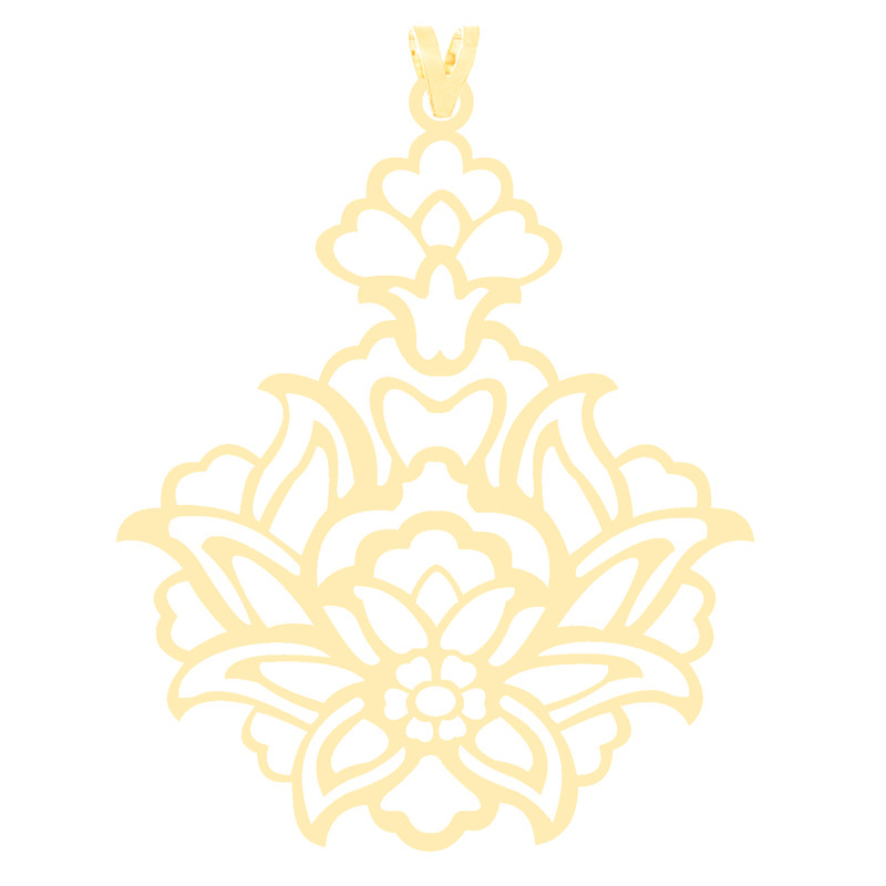 آویز گردنبند طلا 18 عیار زنانه کرابو طرح اسلیمی مدل Kr3389