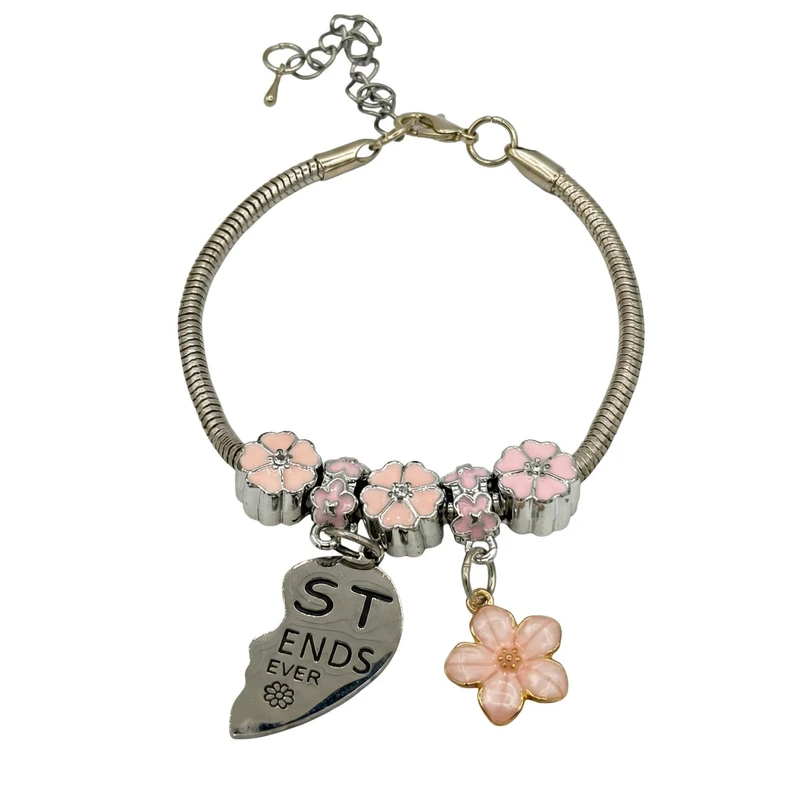 دستبند زنجیری زنانه مدل پاندورا کد best friends.  R