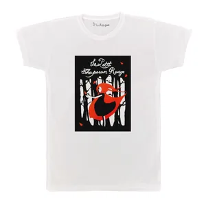 تی شرت آستین کوتاه بچگانه پرمانه طرح شنل قرمزی کد pmt.6255