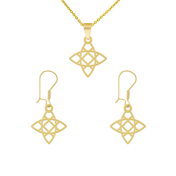 نیم ست طلا 18 عیار زنانه طلای کامک طرح ستاره کد 27