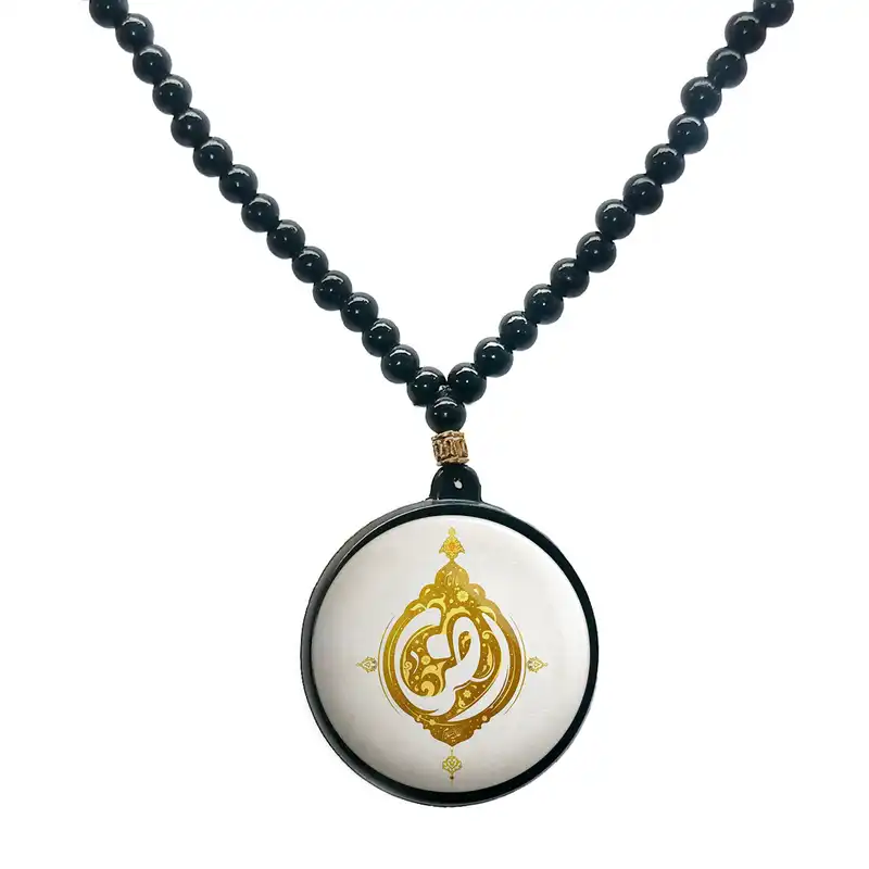 گردنبند پرمانه طرح امام رضا کد pmd.23610 مدل دو طرفه