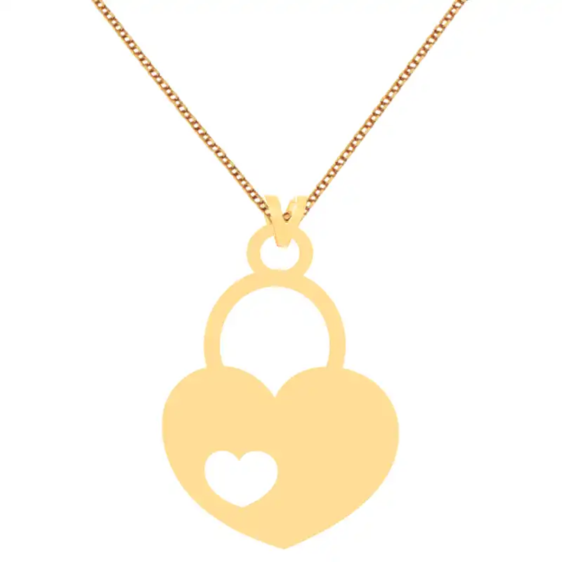 گردنبند طلا 18 عیار زنانه کرابو طرح قفل قلب مدل Kr7181