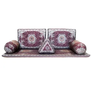 ست 6 تکه پشتی ترمه مدل شاه نشین 