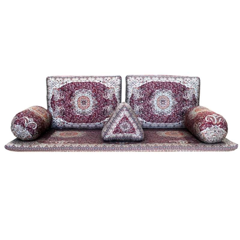 ست 6 تکه پشتی ترمه مدل شاه نشین 