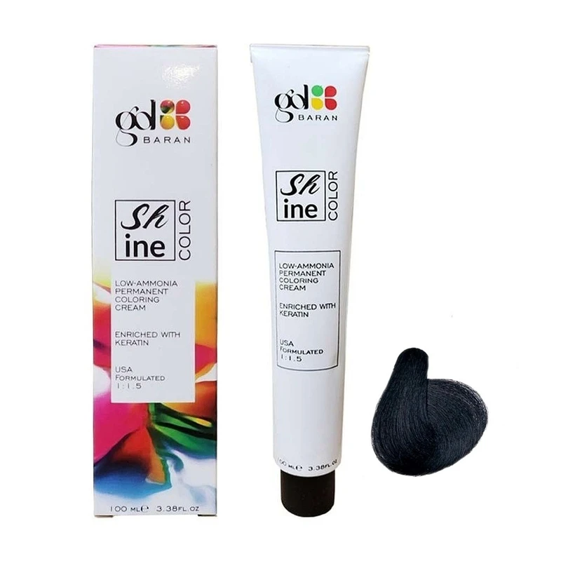 رنگ مو گلباران مدل shine شماره 1.0 حجم 100 میلی لیتر رنگ مشکی