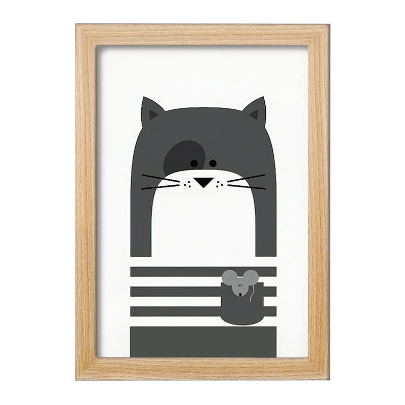 تابلو خندالو مدل گربه و موش بامزه کد F3169