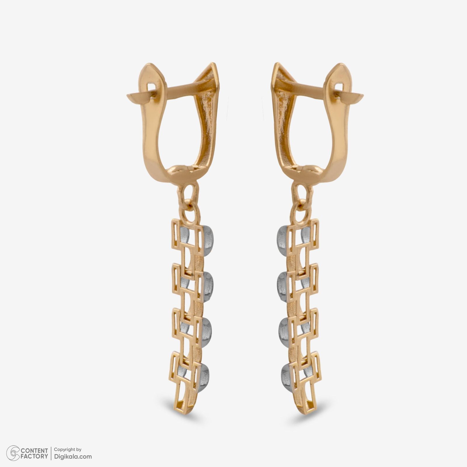 گوشواره کلیپسی طلا 18 عیار زنانه با طرح رولکس حافا گلد مدل e016 -  - 3