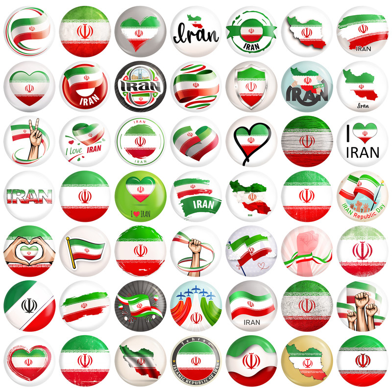 مگنت خندالو مدل پرچم ایران Iran کد 60 بسته 49 عددی
