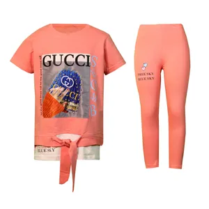 ست تی شرت و شلوار دخترانه مدل دست 18