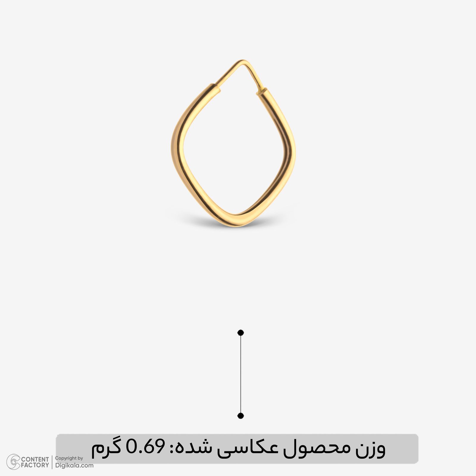 گوشواره حلقه‌ای طلا 18 عیار زنانه گلدم مدل 2E245005 -  - 5