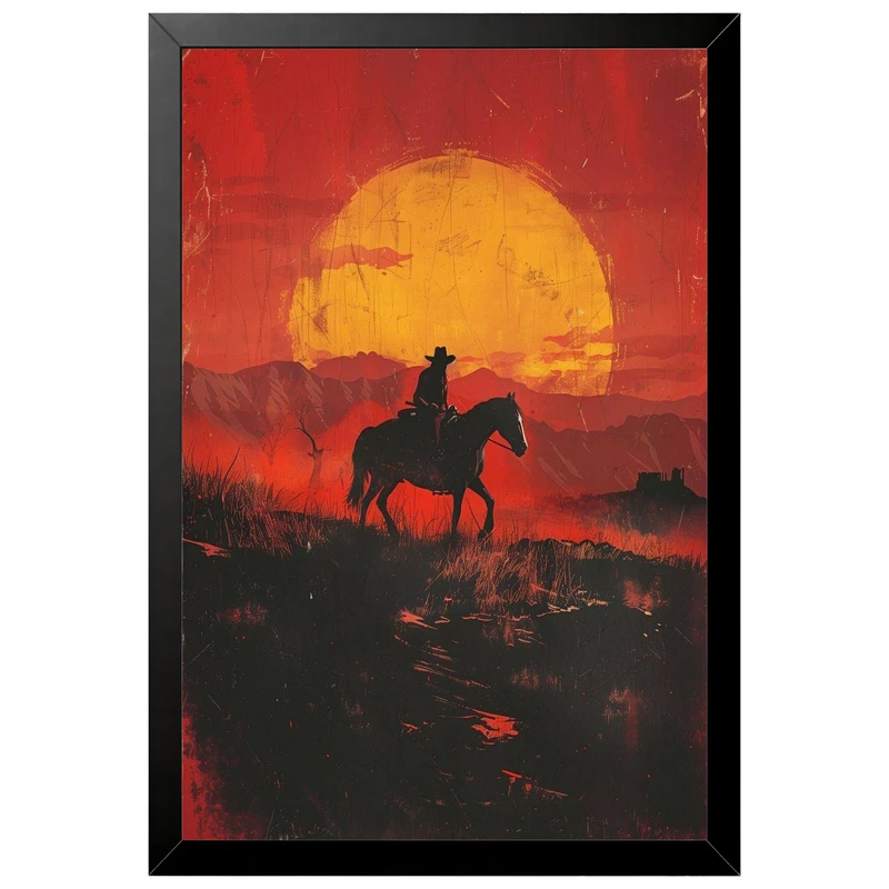 تابلو بکلیت طرح گیمینگ ردد red dead redemption 2 مدل B-po2259 فریم مشکی