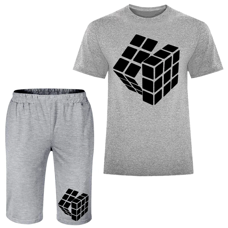 ست تی شرت و شلوارک مردانه مدل روبیک A52