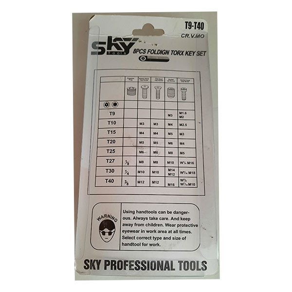 مجموعه 8 عددی آچار آلن ستاره ای اسکای کد DTN9-40