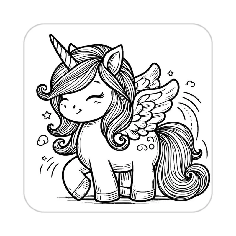 زیر لیوانی کاکتی طرح اسب تک شاخ و یونیکورن مدل mp31424