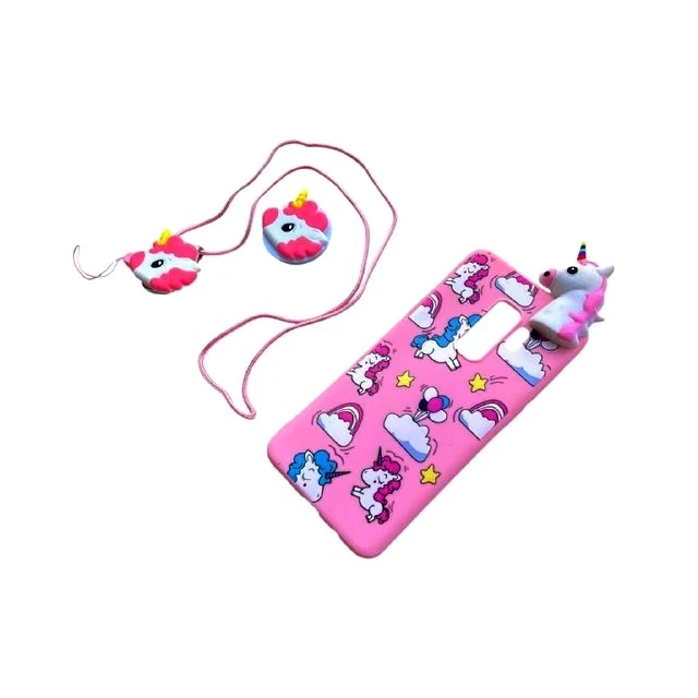 کاور طرح یونیکورن کد an022 مناسب برای گوشی موبایل سامسونگ Galaxy S9 plus به همراه بند و پایه نگهدارنده