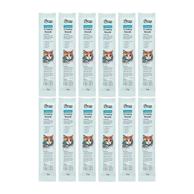 بستنی گربه پرسا مدل Cheese وزن 20 گرم بسته 12 عددی