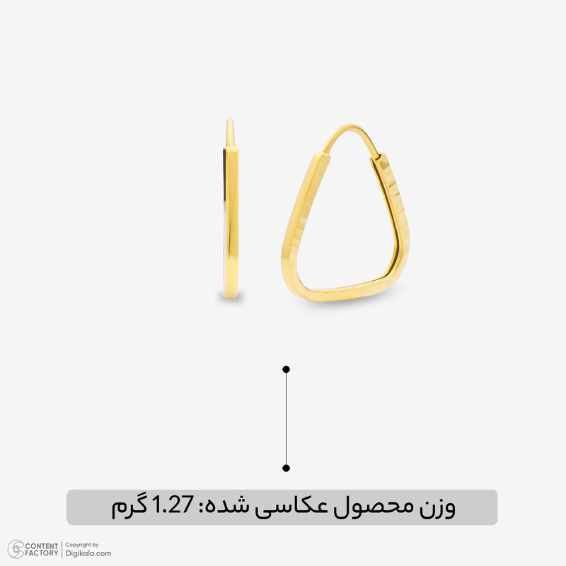 گوشواره حلقه‌ای طلا 18 عیار زنانه مایا ماهک مدل ME1250 - 6