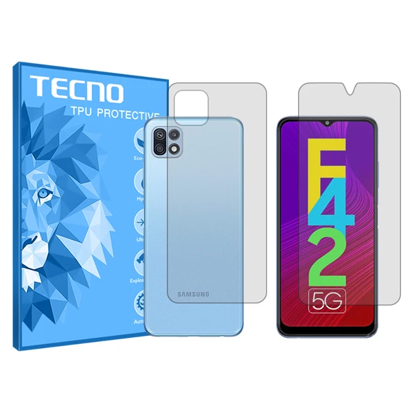 محافظ صفحه نمایش شفاف تکنو  مدل HyGEL مناسب برای گوشی موبایل سامسونگ Galaxy F42 5G به همراه محافظ پشت گوشی