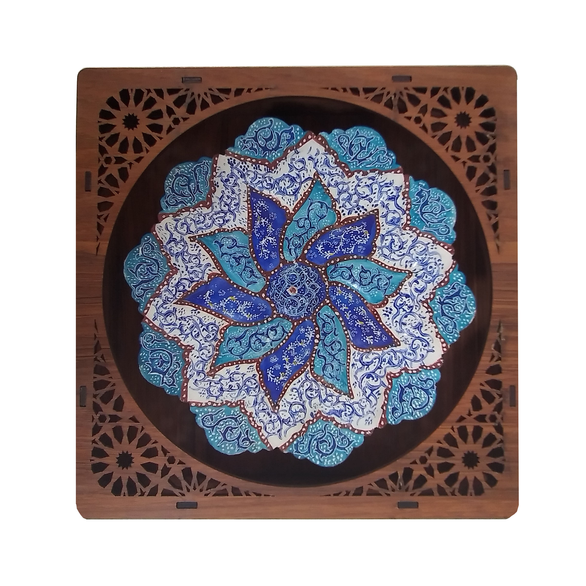 	بشقاب میناکاری مدل گل کد M 02