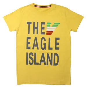 تی شرت آستین کوتاه پسرانه مدل ایگل رنگ زرد