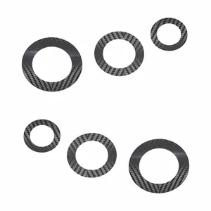 برچسب خطر خودرو ونگارد طرح کربن حلفه ای کد Vg007 مجموعه 6 عددی