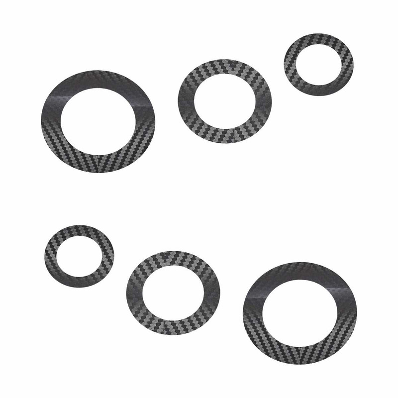 برچسب خطر خودرو ونگارد طرح کربن حلفه ای کد Vg007 مجموعه 6 عددی