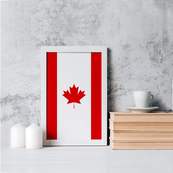 تابلو یاسین دکوراتیو مدل پرچم کانادا  کد D235