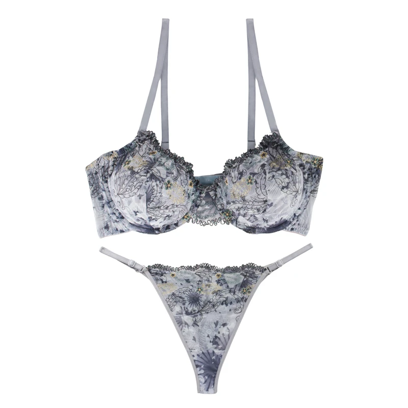 ست سوتین و شورت زنانه برتا مدل فنردار توری کد 2020MP