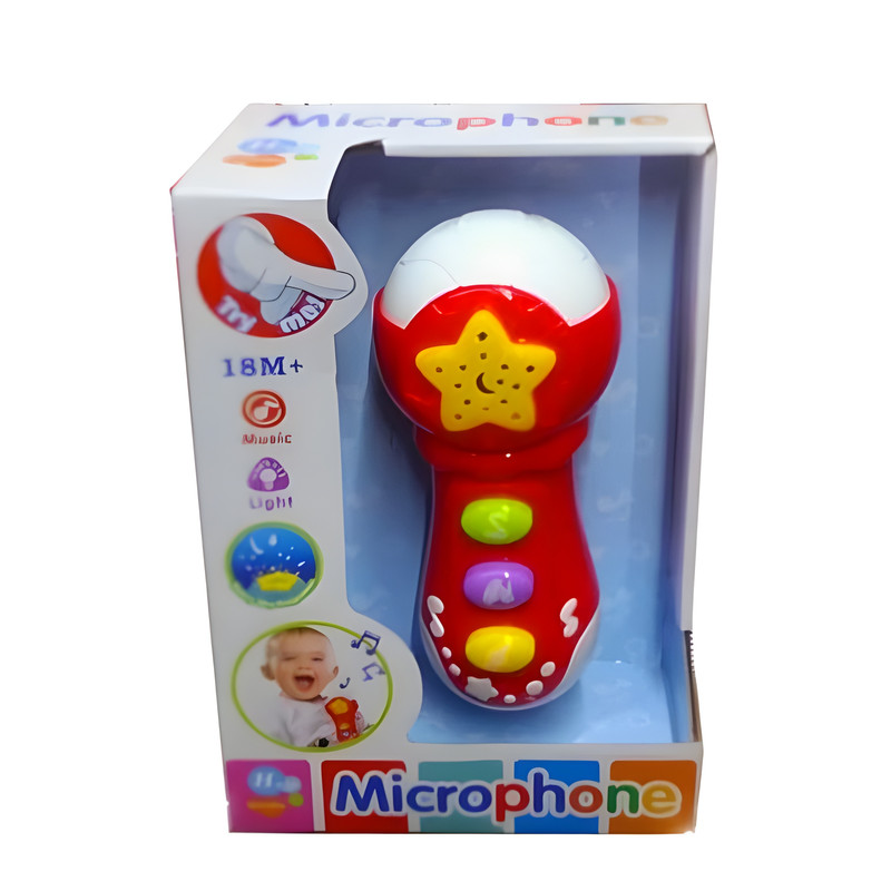 اسباب بازی آموزشی چراغ خواب ومیکروفون مدل Microphon قرمز رنگ