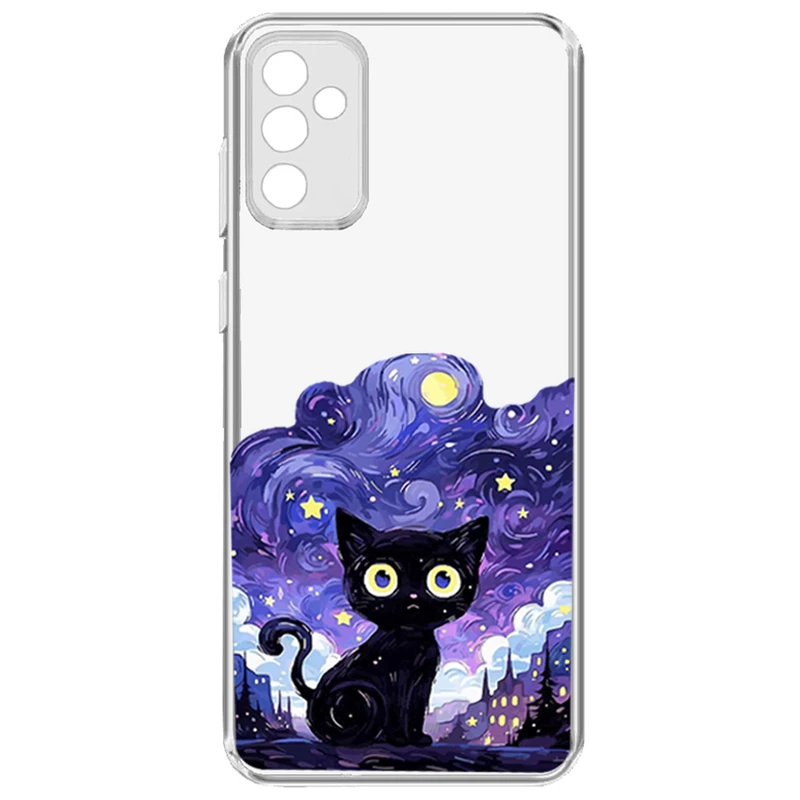 کاور طرح Purple Cat مناسب برای گوشی موبایل سامسونگ Galaxy A14