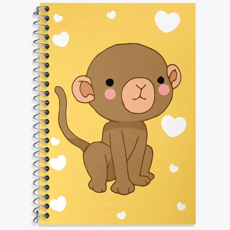 دفتر زبان 50 برگ خندالو مدل سه خط طرح میمون کد N1539