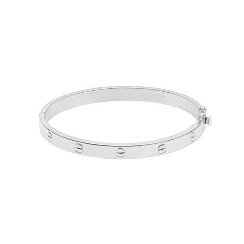 دستبند النگویی طلا 18 عیار زنانه ماوی گالری مدل لاو کارتیه صدف