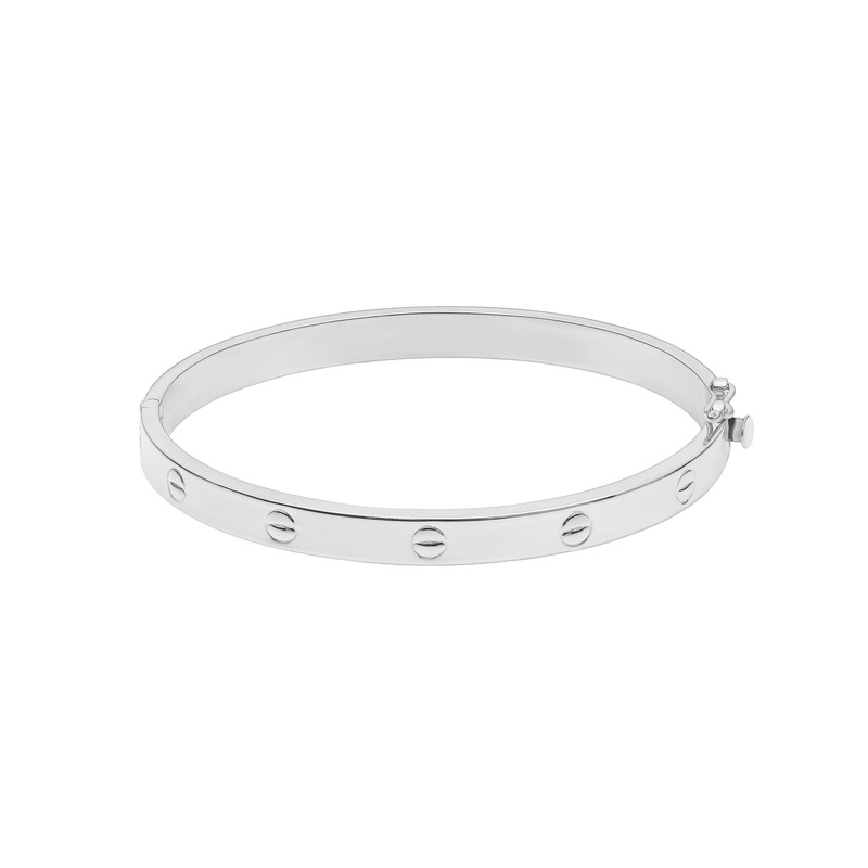 دستبند النگویی طلا 18 عیار زنانه ماوی گالری مدل لاو کارتیه صدف