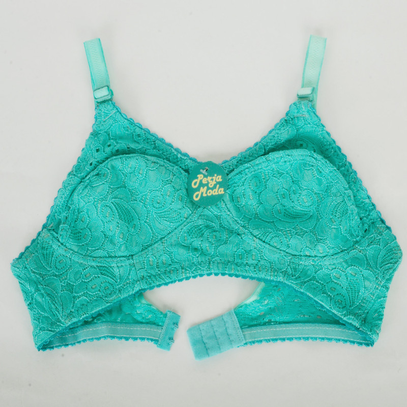 سوتین زنانه پرجامدا مدل 125013853 دانتل رنگ فیروزه ای