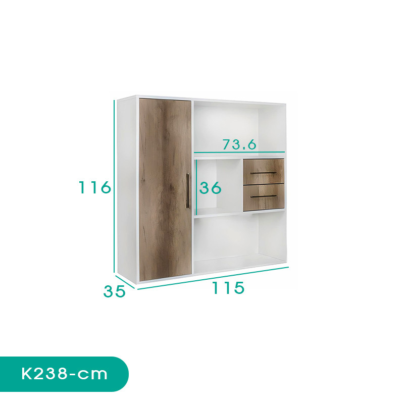 کتابخانه اسمردیس مدل K238 - MDF کتابخانه اسمردیس مدل K238 - MDF