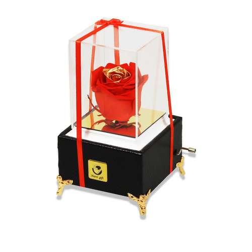 جعبه موزیکال نارسی گیفت مدل گل جاودان ملودی های عاشقانه کد213