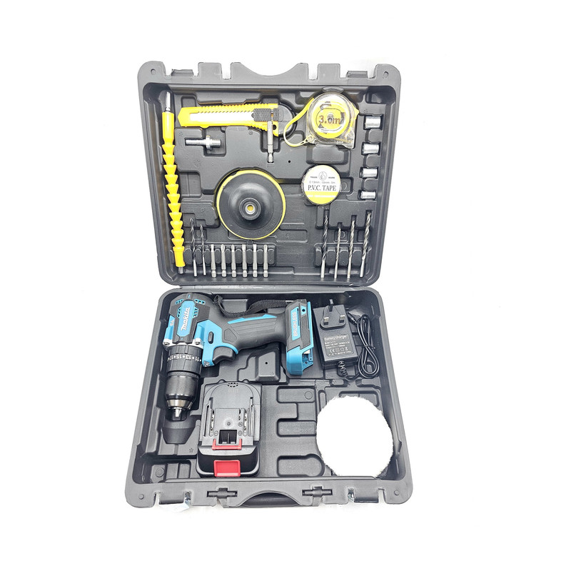 دریل چکشی صنعتی ماکیتا مدل براشلس کد 1 مجموعه 27 عددی